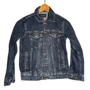 Lucky Brand Tomboy‎ Trucker Denim Jacket Dark Wash Womens XS TP